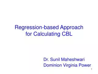 Regression-based Approach for Calculating CBL