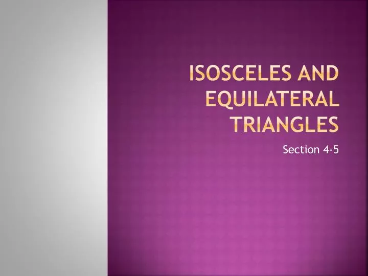isosceles and equilateral triangles