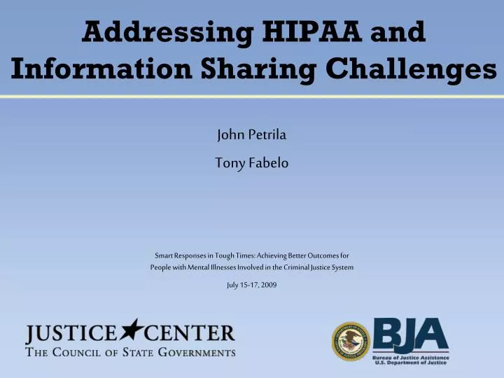 addressing hipaa and information sharing challenges