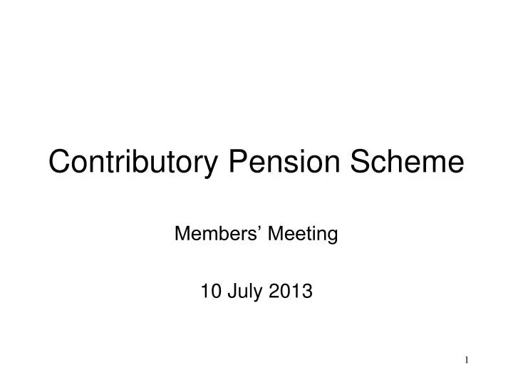 contributory pension scheme