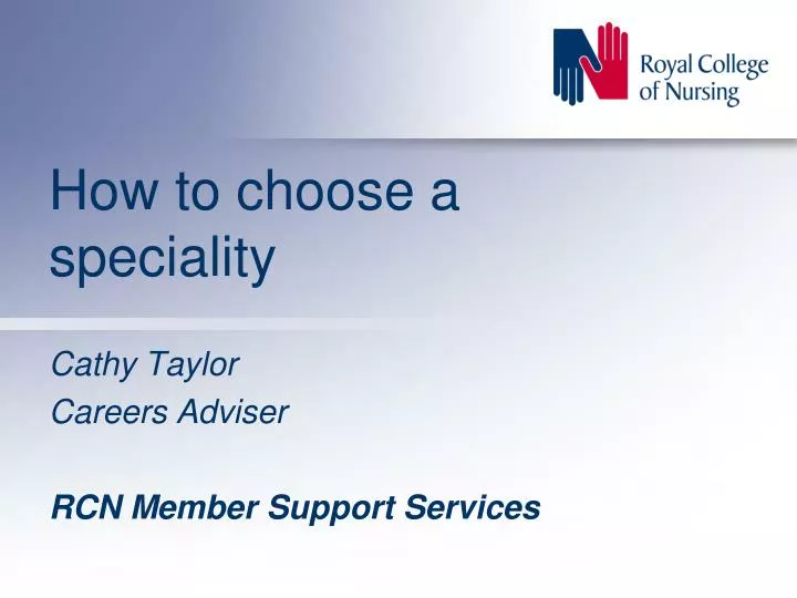 how to choose a speciality