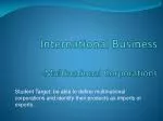 International Business -Multinational Corporations