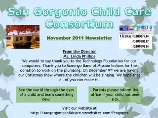 November 2011 Newsletter
