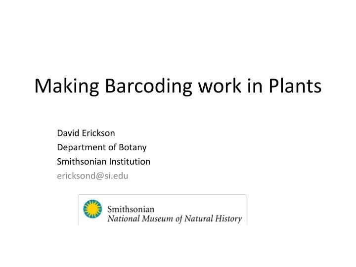 making barcoding work in plants