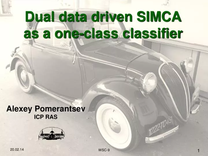 dual data driven simca as a one class classifier