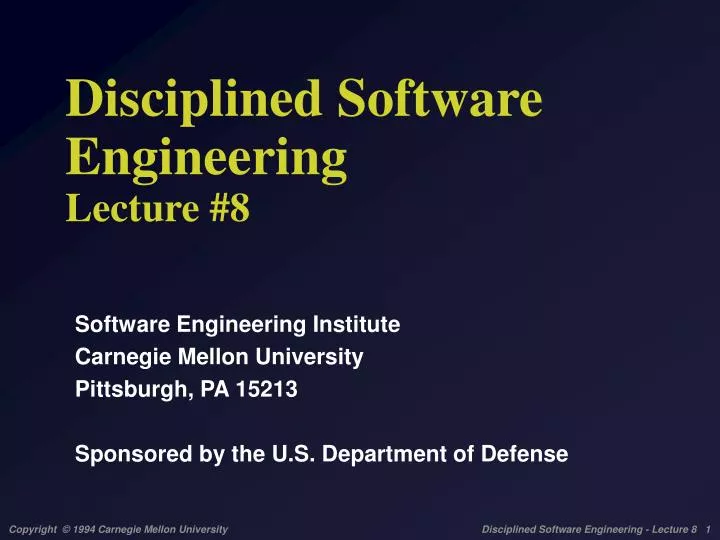 disciplined software engineering lecture 8
