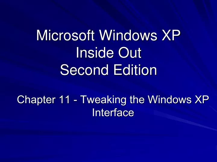 microsoft windows xp inside out second edition