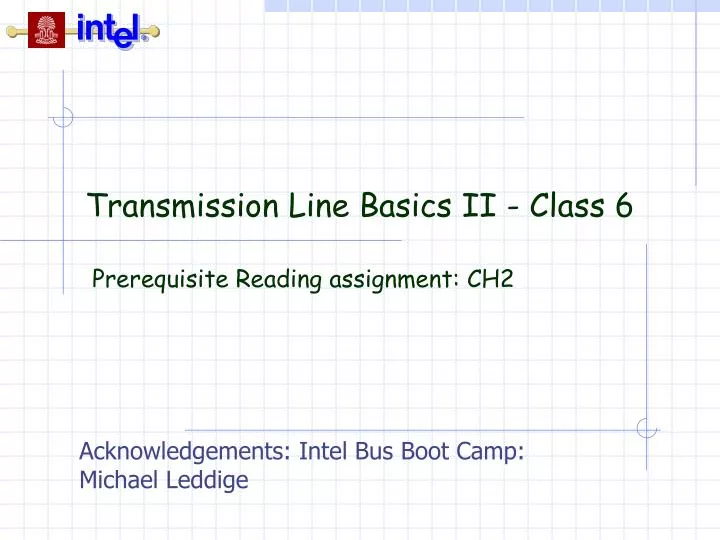 transmission line basics ii class 6