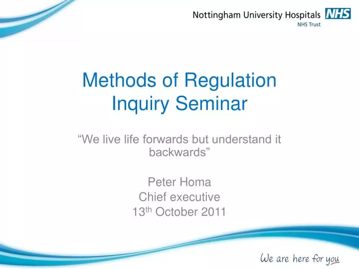 methods of regulation inquiry seminar