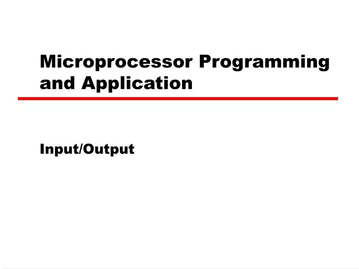 microprocessor programming and application