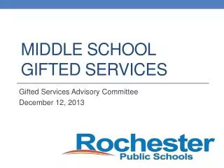 Middle School Gifted Services