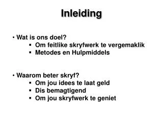 inleiding