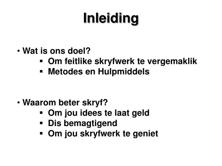 inleiding