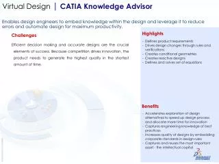 Virtual Design | CATIA Knowledge Advisor