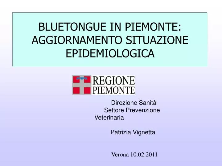 bluetongue in piemonte aggiornamento situazione epidemiologica