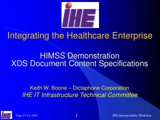 Integrating the Healthcare Enterprise