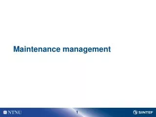 Maintenance management