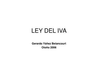 ley del iva