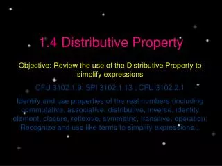 1.4 Distributive Property