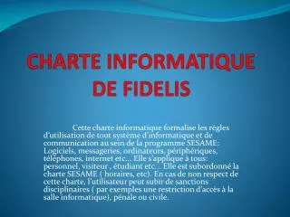 charte informatique de fidelis