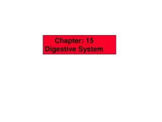 Chapter: 15 Digestive System