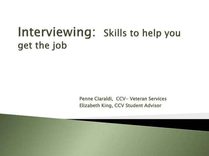 interviewing skills to help you get the job
