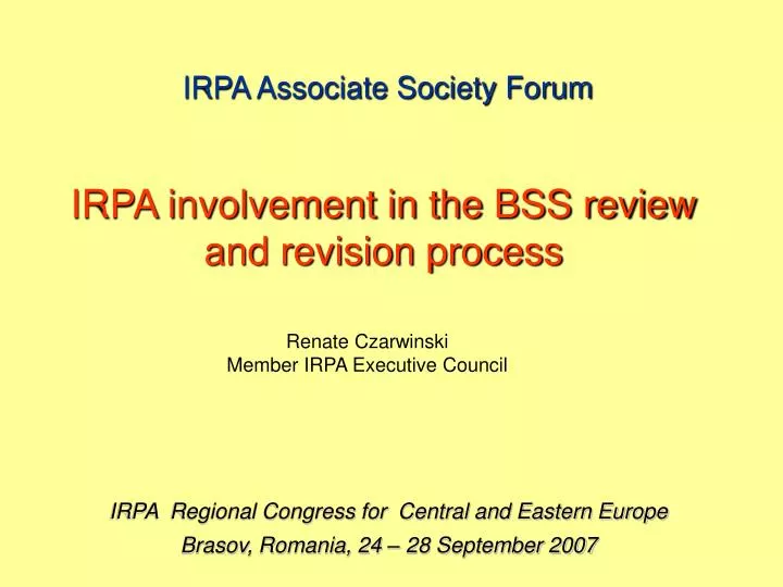 irpa associate society forum