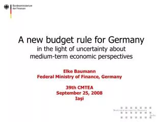 A new budget rule for Germany in the light of uncertainty about medium-term economic perspectives