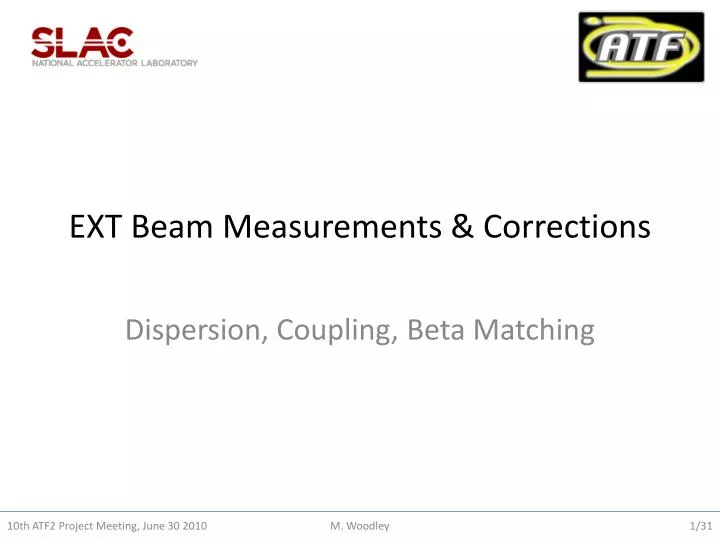 ext beam measurements corrections