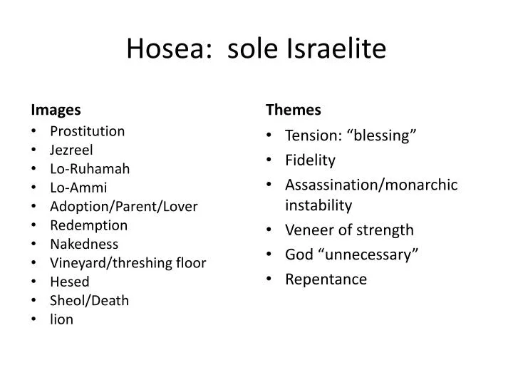 hosea sole israelite