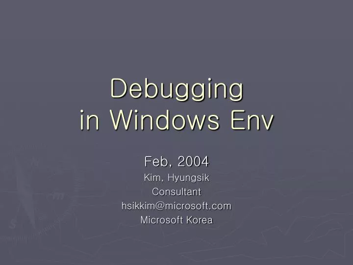 debugging in windows env