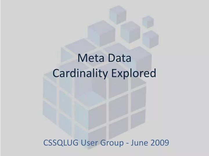 meta data cardinality explored