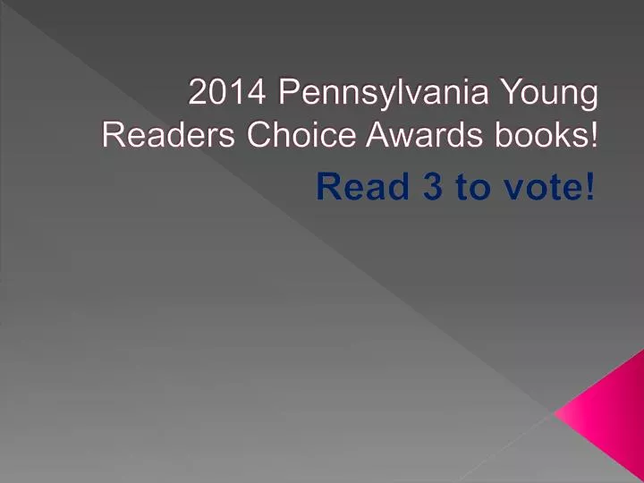 2014 pennsylvania young readers choice awards books