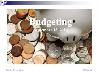 Budgeting September 13, 2010