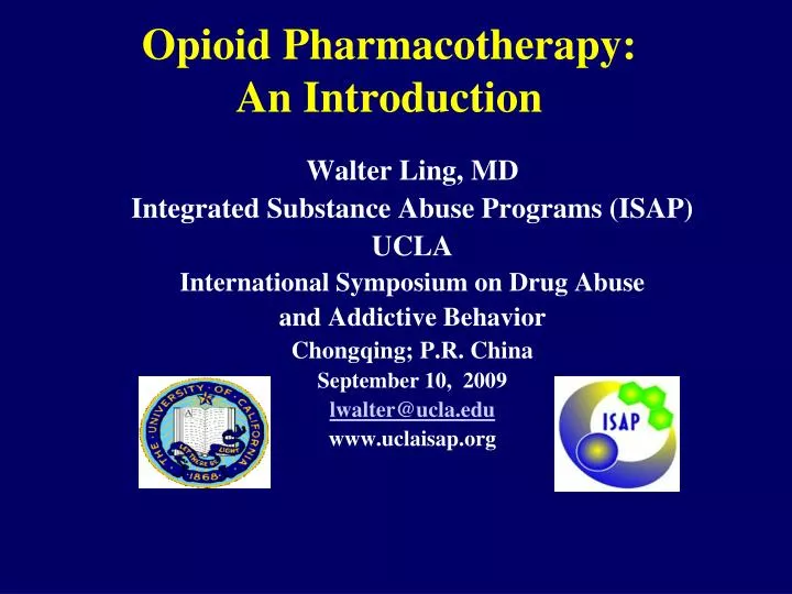 opioid pharmacotherapy an introduction