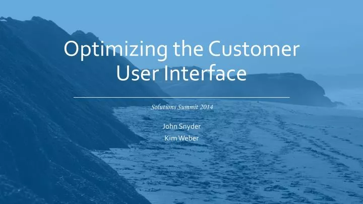 optimizing the customer user interface