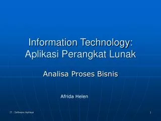 information technology aplikasi perangkat lunak