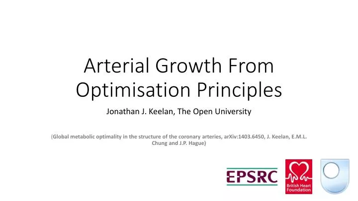 arterial growth from optimisation principles