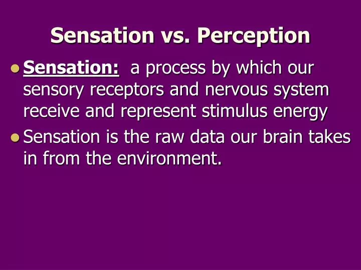 sensation vs perception
