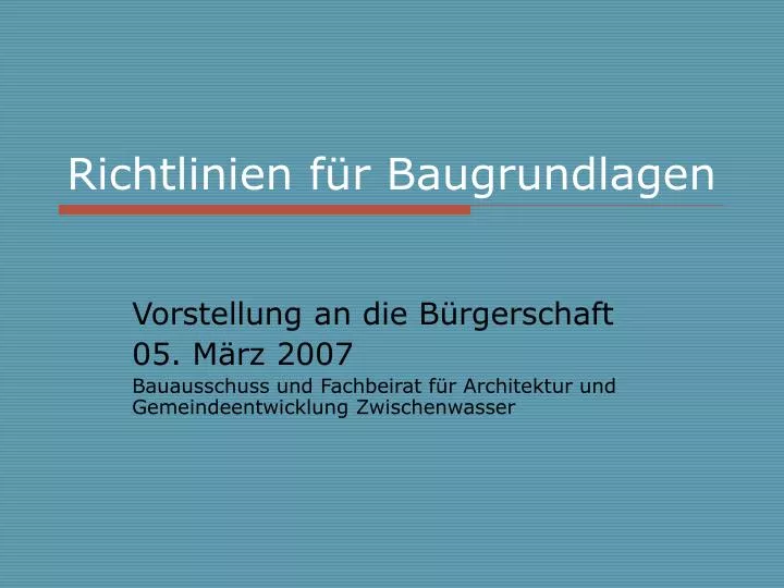 richtlinien f r baugrundlagen