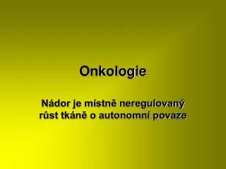 onkologie