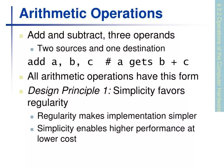 arithmetic operations