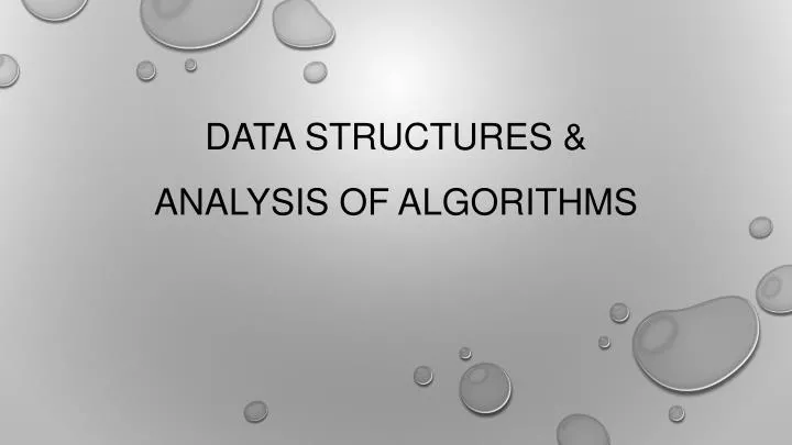 data structures analysis of algorithms