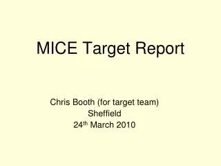 MICE Target Report