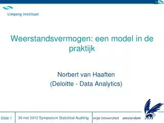 weerstandsvermogen een model in de praktijk