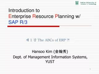 introduction to e nterprise r esource p lanning w sap r 3
