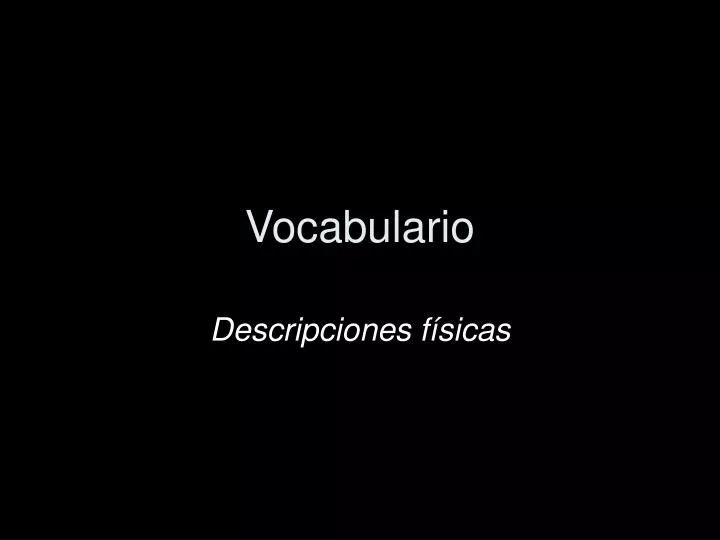 vocabulario