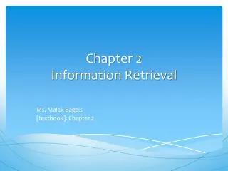 Chapter 2 Information Retrieval