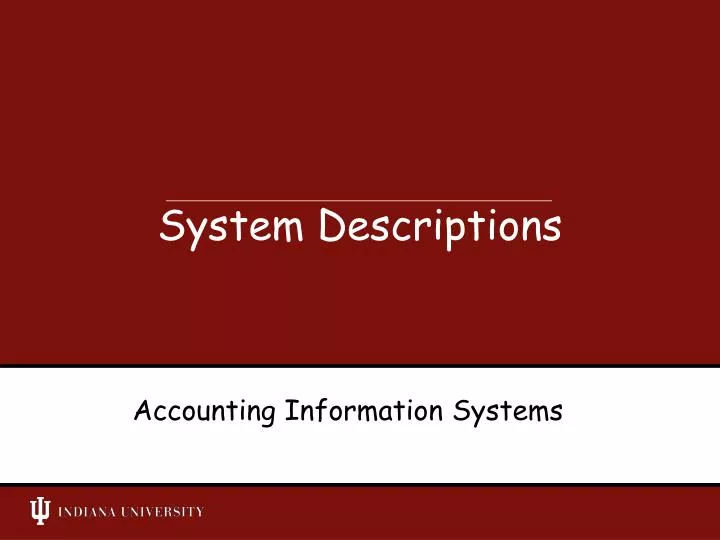 system descriptions