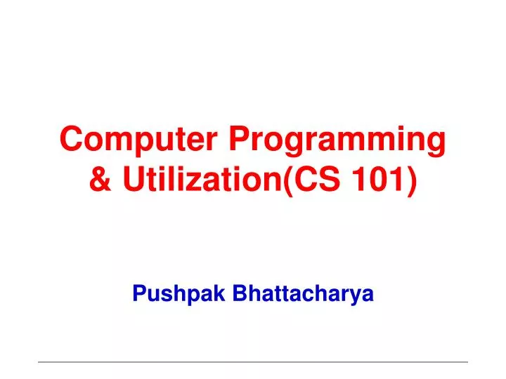 computer programming utilization cs 101